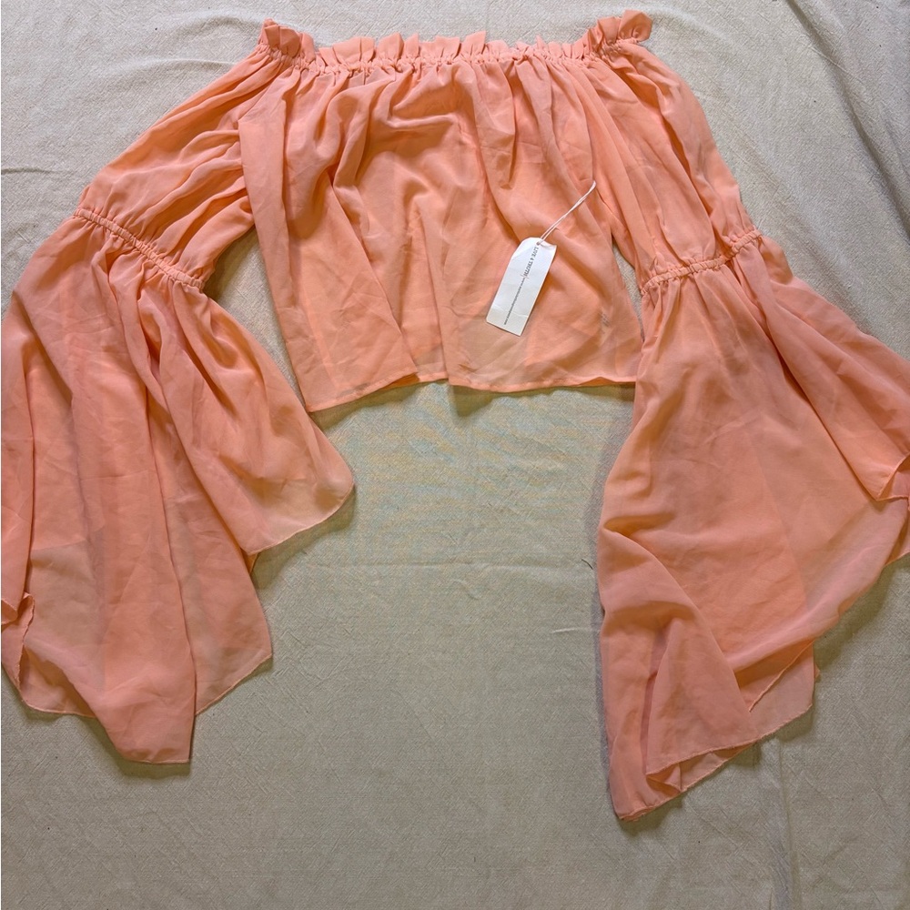 Peach Off-Shoulder Blouse